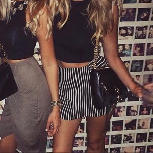 LF Black and White Striped Skort